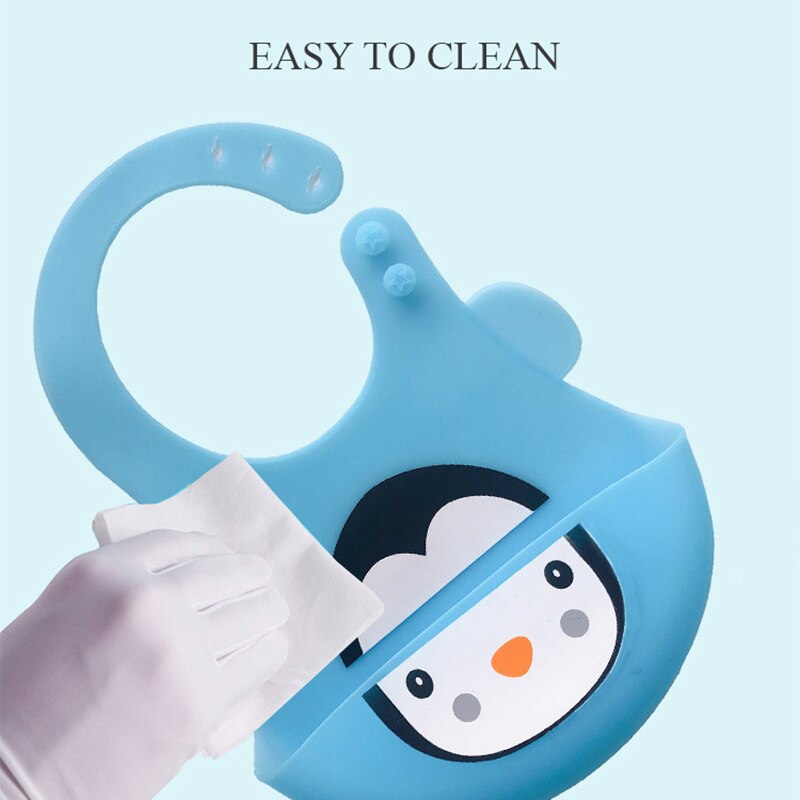 Mignon bébé bavoirs imperméable à l'eau dessin animé imprimé enfants bébé alimentation trucs doux Silicone réglable enfants fille garçon tablier