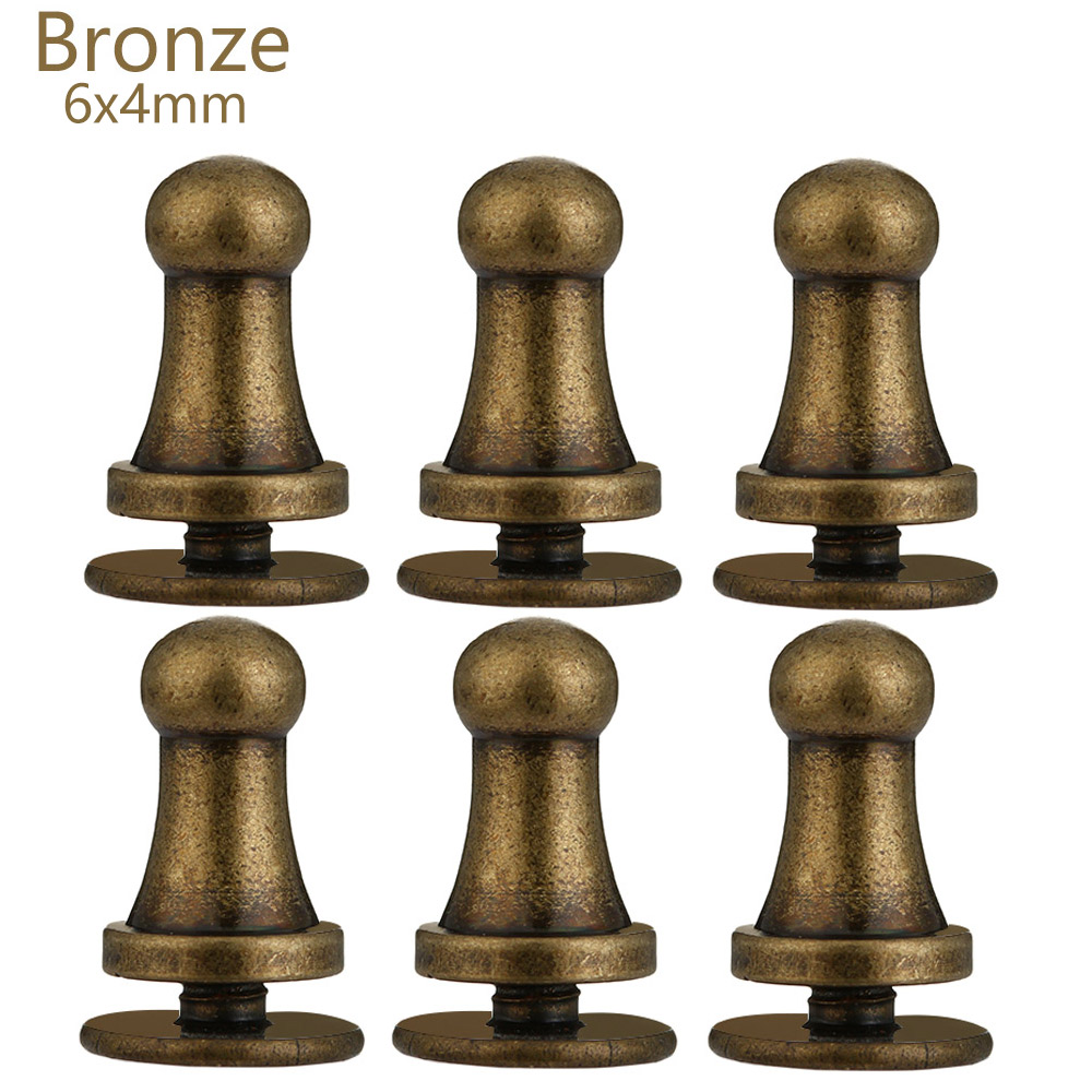 10Pcs Kupfer Runde Garment Nieten Mönch Kopf Schrauben Messing Nagel Tuch Taste Hut Tasche Schuhe Leder Hand Handwerk Nähen zubehör: bronze 6X4mm