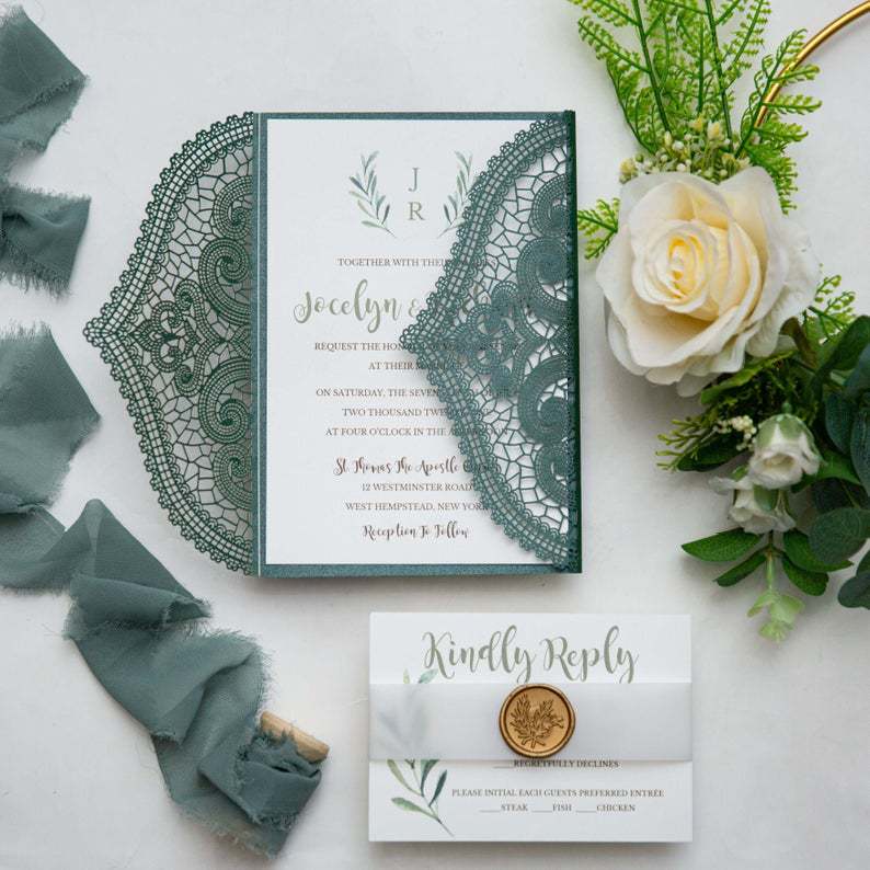 3D Three-dimensional Greeting Card Hollow Postcard Wedding Invitation Green Business Invitation Birthday Thank You Cards