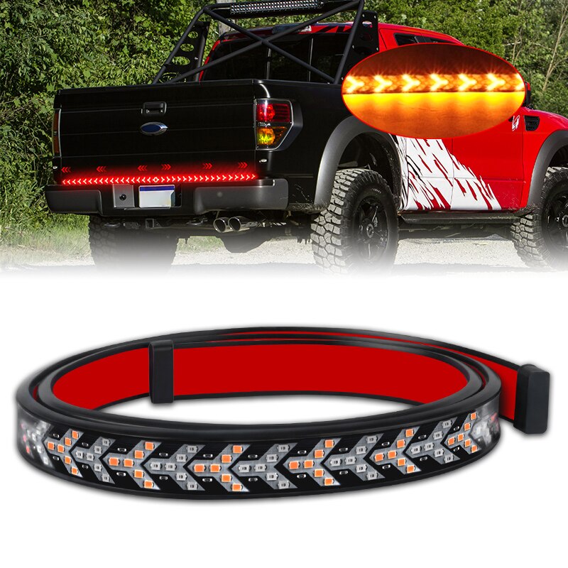 48inch Truck Tailgate LED Strip Light Bar high low beam Triple-row With Reverse Brake Turn Signal For Pickup SUV trailer VAN