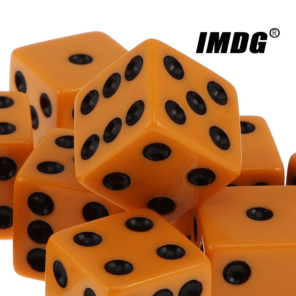 10 pz/pacco nuova resina dadi rosso 16mm punto nero angoli quadrati cubi di alta qualità Boutique gioco dadi