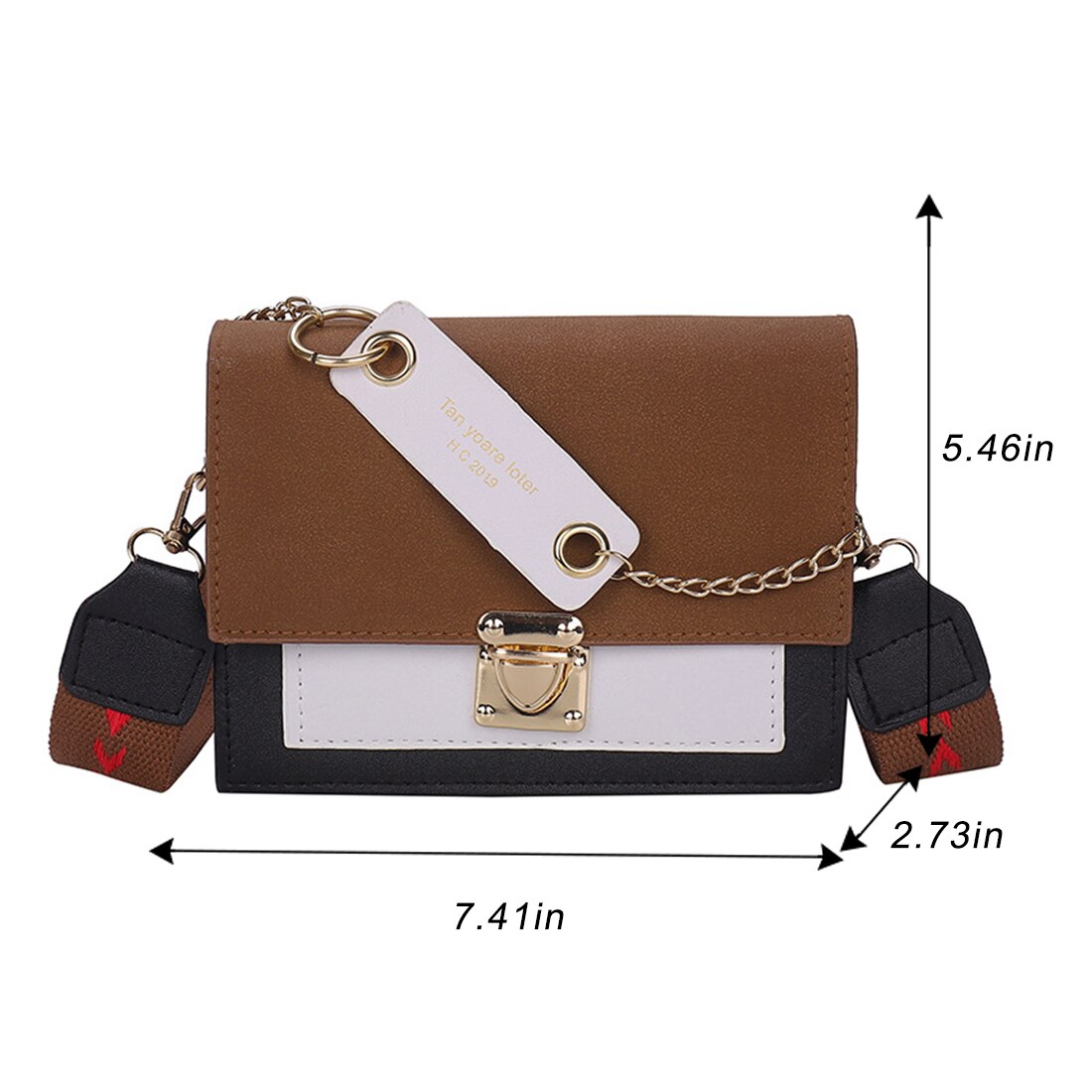 Contrast Color Leather Crossbody Bags For Women Travel Handbag Simple Shoulder Simple Bag Ladies Cross Body Bag