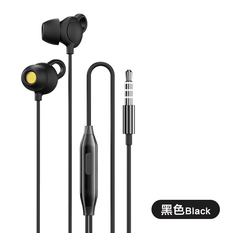 Auricular para dormir sin dolor con cable, cómodo para dormir debajo de la almohada, auriculares de conversión con micrófono, Bluetooth, novedad de: Black