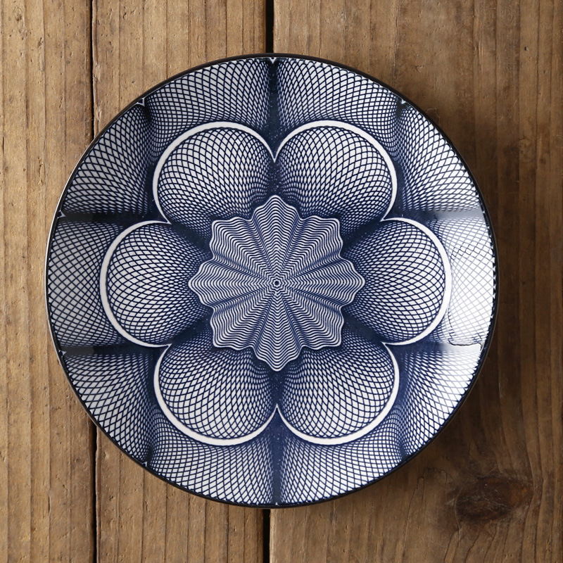 Vajilla de cerámica de estilo occidental para el hogar, plato plano de 8 pulgadas, estilo nórdico japonés, , moderno y Simple