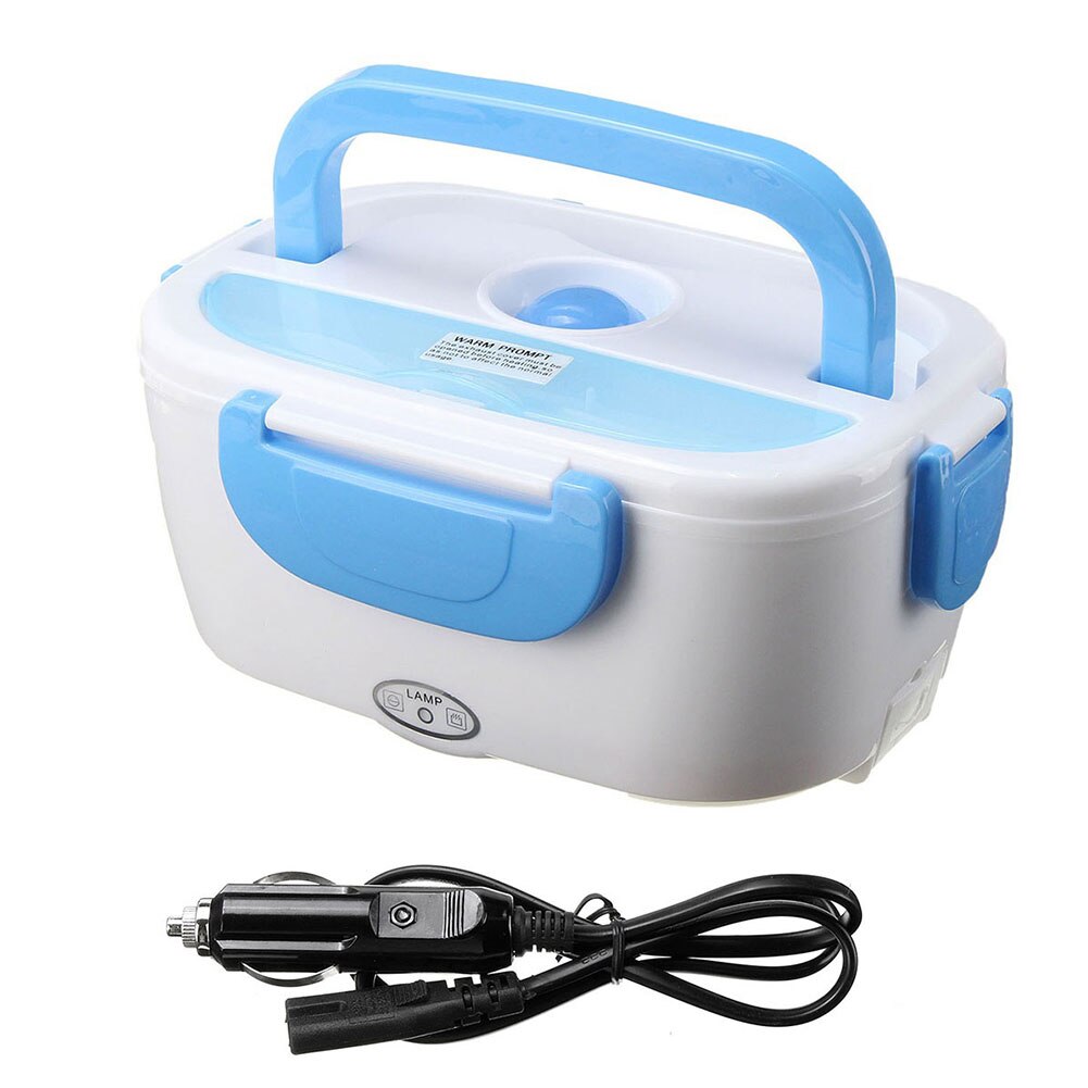 Portable Electric Heater Lunch Box Car Plug Food Bento Storage Container Warmer: Blue