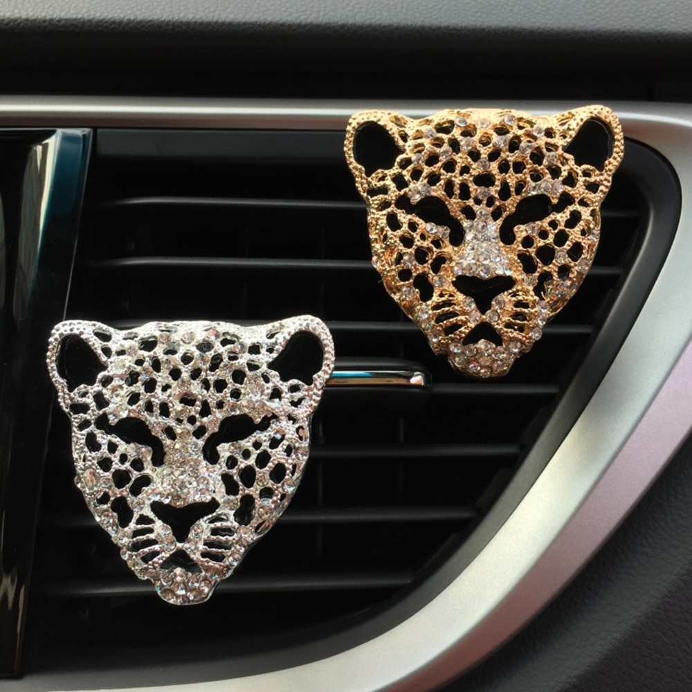 Clip de Perfume para coche, ambientador de fragancia modelo Tiger de diamante, salida, accesorio de decoración Interior, difusor,