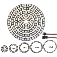 Individually Addressable WS2812B Pixel Ring 8/16/24/35/45Leds 5050 RGB Led Ring WS2812 IC BuiIt-in Led Module Pixel Strip Lights