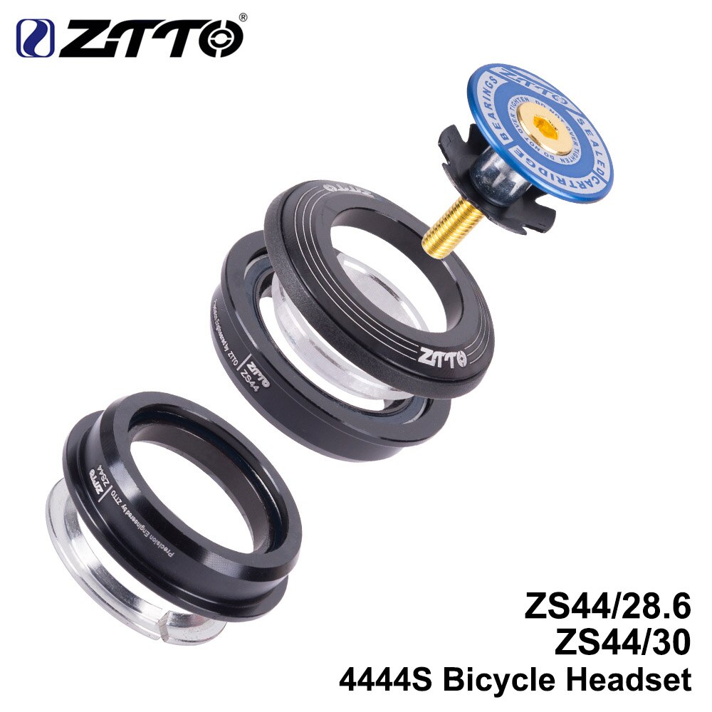 ZTTO 4444S MTB Bike Road Bicycle Headset 44mm 44mm CNC 1 1/8" 28.6 Straight Tube fork Internal ZS44 SEMI-INTEGRATED Headset: 4444S BLUE