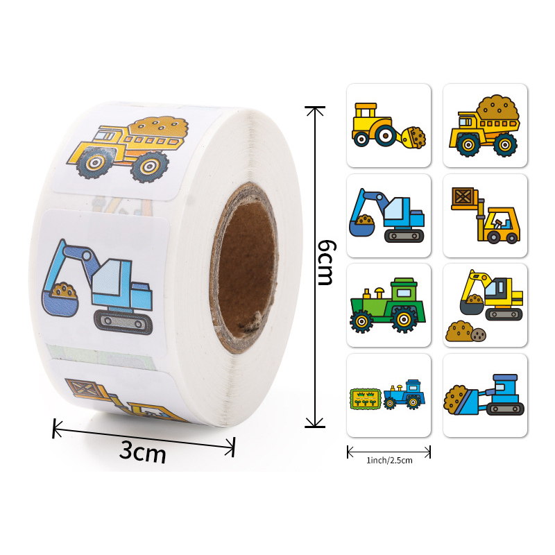 500 Stuks Cartoon Transport Auto Labels Stickers Kinderen Beloning Puzzel Stickers Verjaardagsfeestje Cadeau Decoratief Label Scrapbooking: Bordeaux