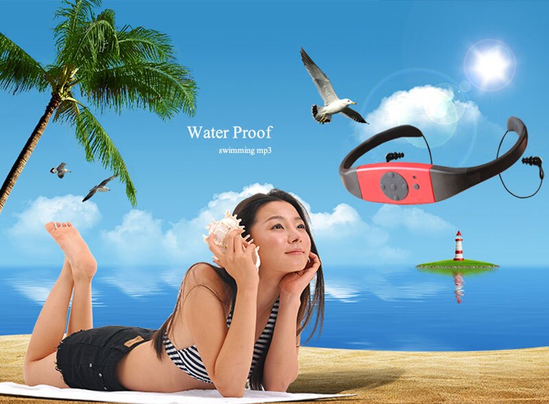 Lbvzxkad 2X Waterdichte IPX8 Clip Mp3-speler FM Radio Stereo Geluid