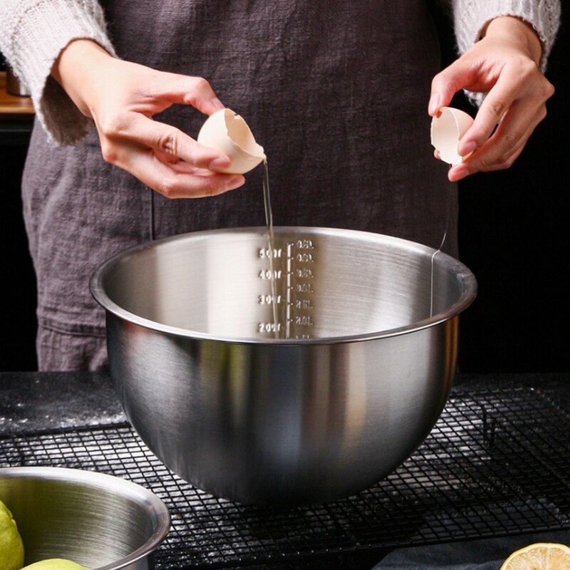 304 madlavningskogegryde i rustfrit stål til æggebad på kontinentalt uddybes let at modtage en multifunktionel salatskål