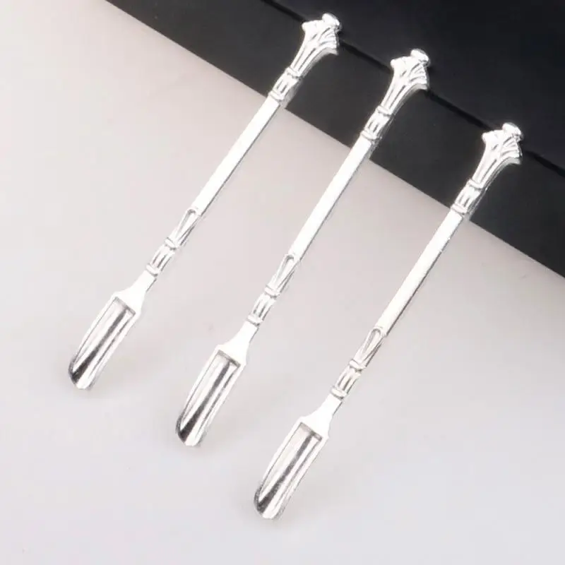 Nowy wielofunkcyjny mini metal Kawa proszek łyżka Miedź szufelka z pierścień zastawa stołowa klasyczny królewski złoto ornament łopata malutki łyżka: żółty