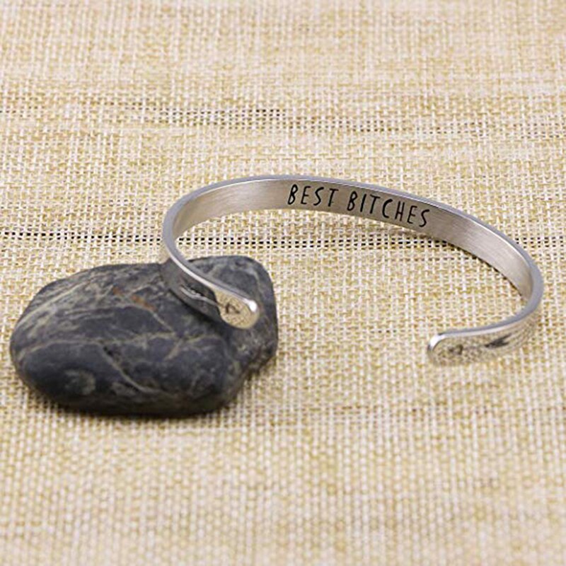 Pulseras de acero inoxidable para dama de honor, pulseras a juego para mejores amigas