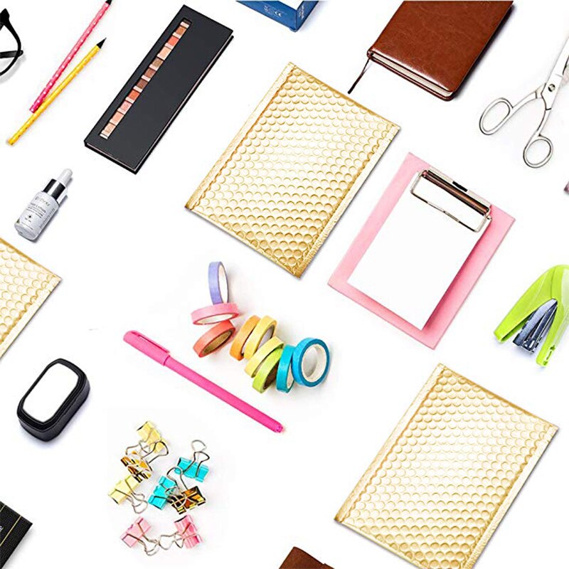 10PCS Gold Metallic Bubble Mailers Foil Bubble Bags Aluminized Postal Bags Wedding bags Packaging Padded Envelopes