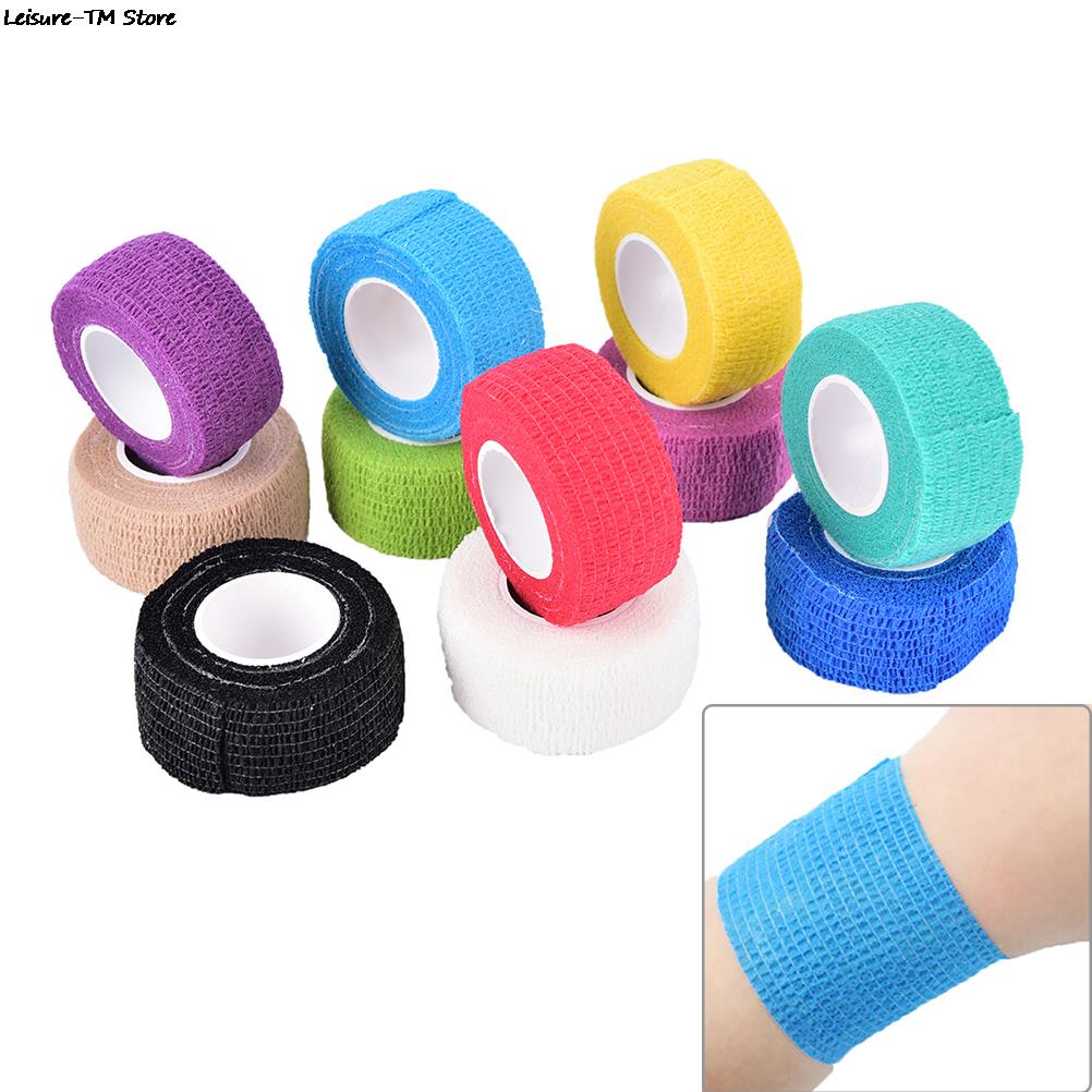 Self Adhering Stick Bandage Cotton blend elastic self adhesive adherent cohesive Wrap Finger Bandage tender Tape 1Roll