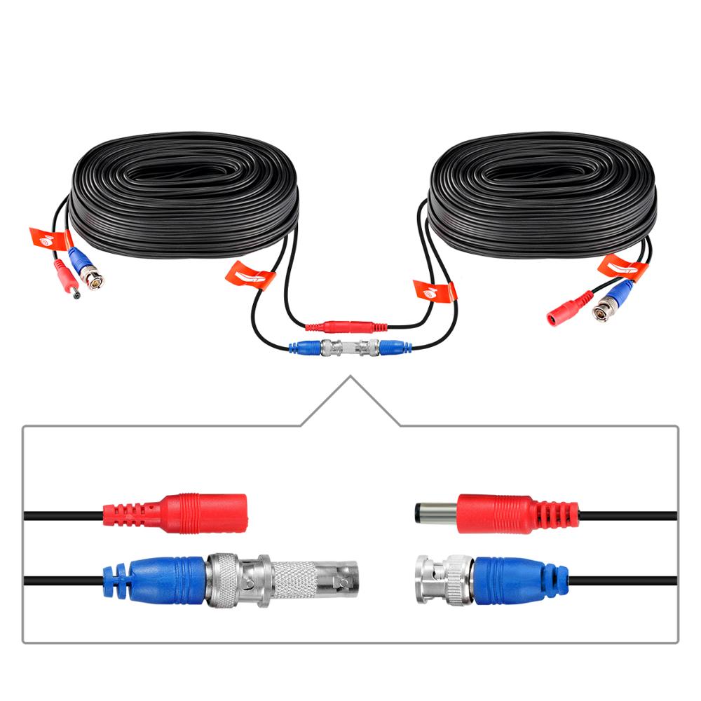 ZOSI-câble d'alimentation pour vidéosurveillance 18M 30M, connecteur BNC DC pour caméra DVR, accessoires pour système de sécurité noir