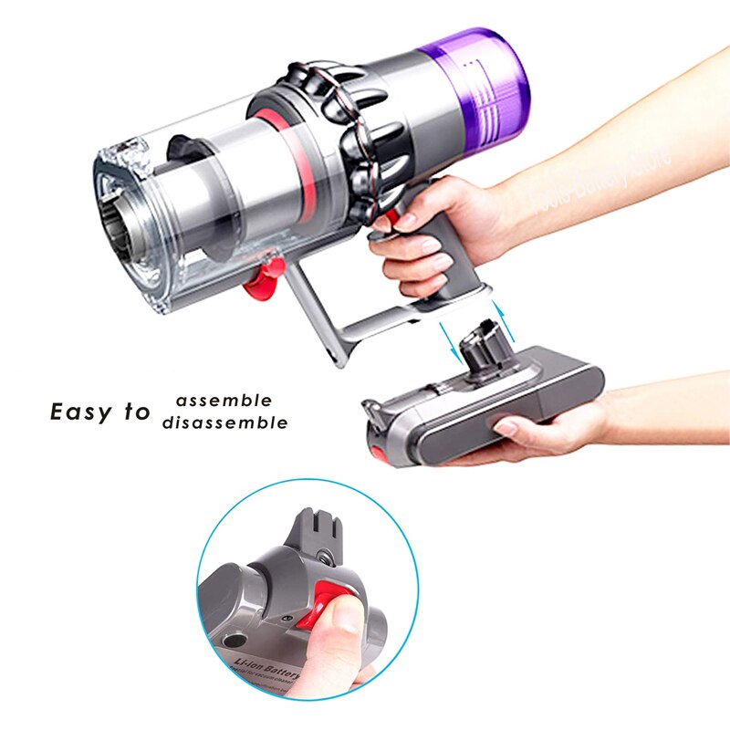Støvsuger batteri til dyson  v6 v7 v8 v10 v11 erstatning original batteri  sv11 sv10 sv12 sv14 (v11 nyeste snap type)