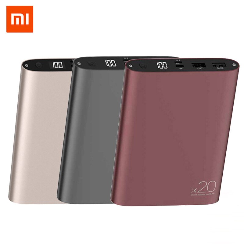 Solove Power Bank 20000mAh przenośna ładowarka Quick Charge mini powerbank na iOS telefon z systemem Android