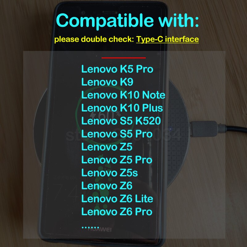 Qi langaton lataus lenovo  s5 k520 k9 k5 pro  k9 k10 note plus  z5s z5 z6 pro lite langattomalle laturilla + usb type-c -vastaanottimelle