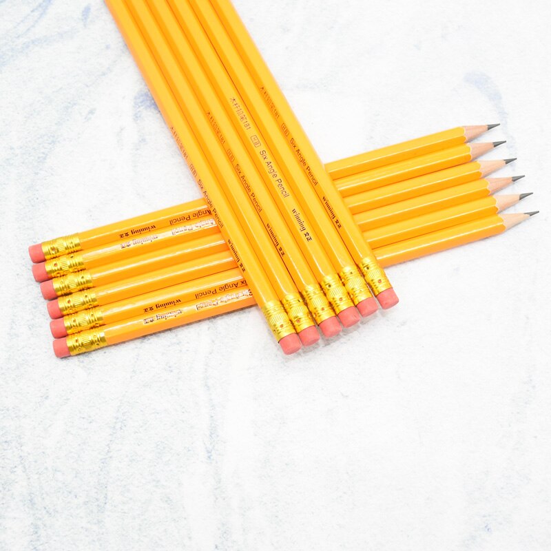 12 Pcs/Box HB Wood Pencil HB Standard Pencil Set School Children Stationery Sketch Draw