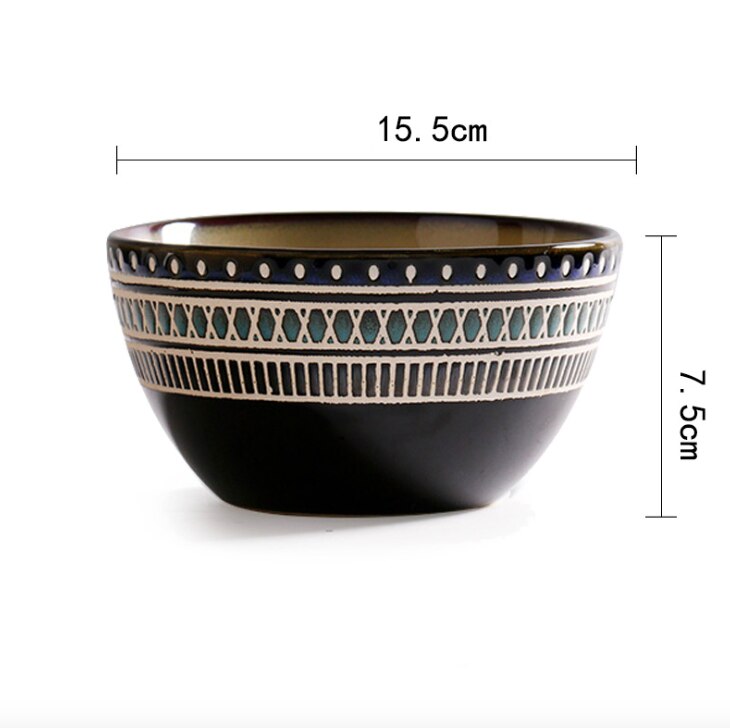 Cartoon Dinner Plate Set Ceramic Kitchen Plate Breakfast Tableware Set Food Dishes Rice Salad Noodles Bowl Soup Cup Kitchen: 4