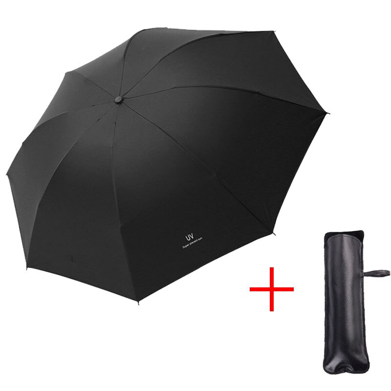 Mode Drie-Opvouwbare Paraplu Regen Dames Heren Mini Pocket Parasols Meisjes Uv Bescherming Waterdichte Draagbare Reizen Umbre: B set