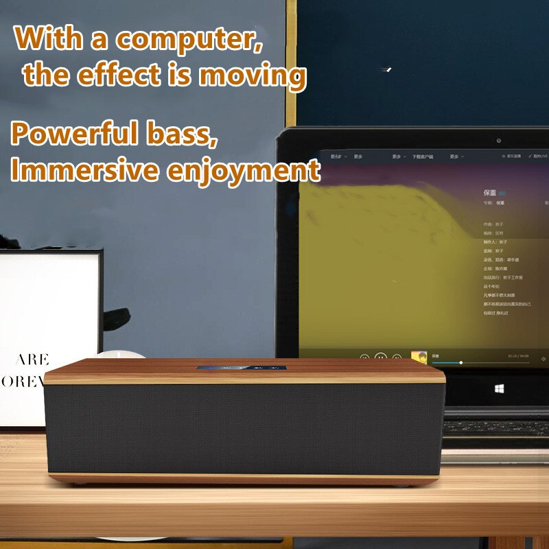 30W Wooden Bluetooth Speaker subwoofer Sound Bar TV Echo Wall Home Theater Sound System HiFi Sound Soundbox for PC/TV