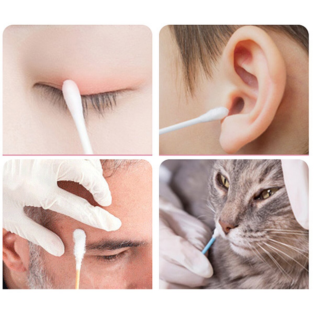 1SET/300PCS Bamboo Cotton Swab Wood Sticks Soft Cotton Buds cleaning of ears Tampons Microbrush Cotonete pampons Health