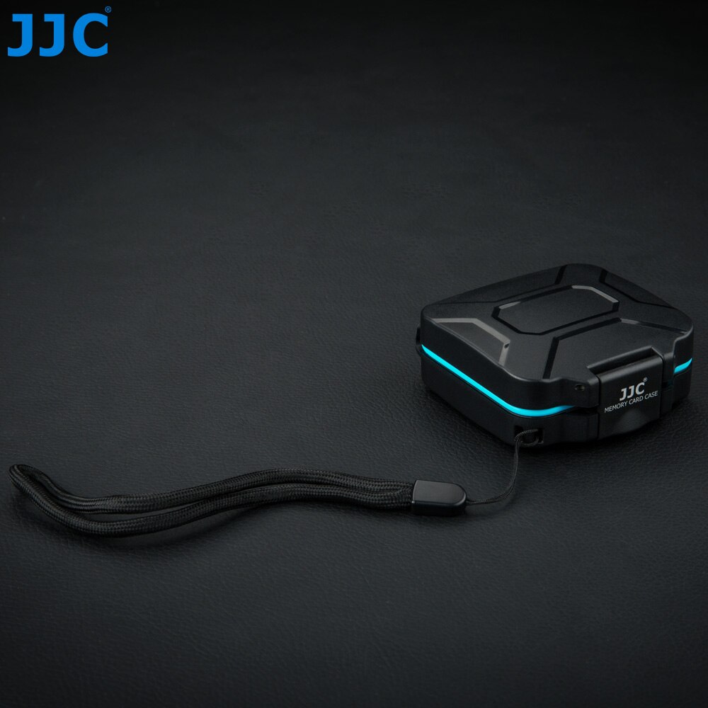 JJC-estuche para tarjeta de memoria SD, caja de almacenamiento con soporte para billetera, organizador para 4 SD SDHC SDXC 4 Micro SD TF, Tarjetero con herramienta de extracción de tarjetas
