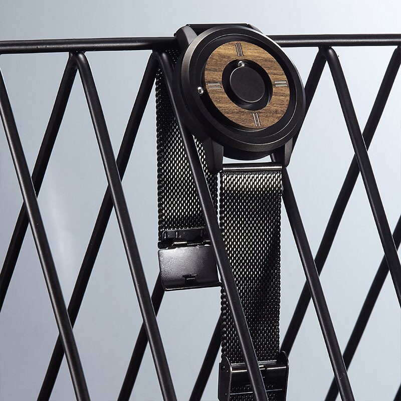 Casual Hout Horloges Mannen Houten Dial Mens Casual Quartz Horloge Creatieve Stijl Magnetische Bal Band Band Cool Horloges