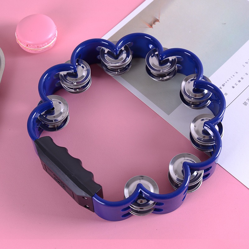 Petal Shaped Tambourine Plastic Percussion Tambourine Music Hand Bells for Musical Rhythm Instrument for Adults School Family Pa: WHITE