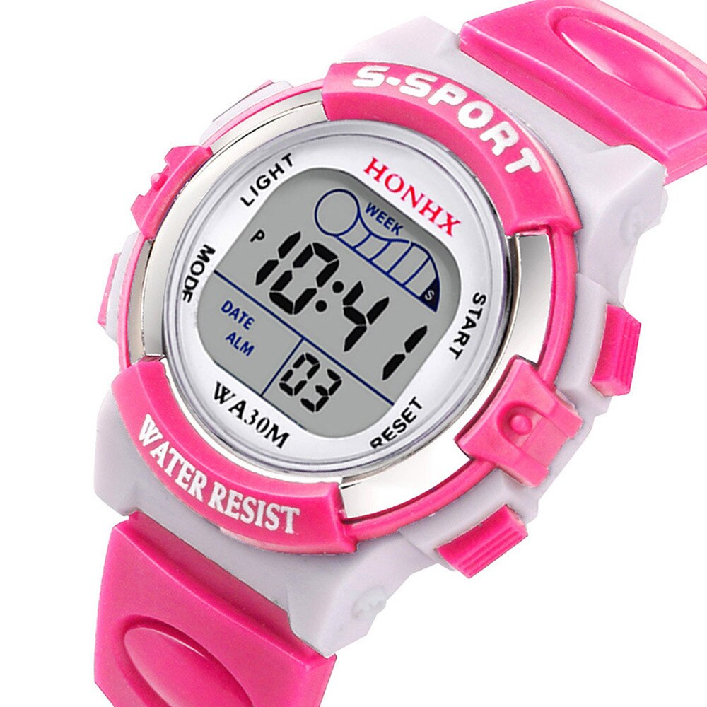 Waterdicht Kinderen Kijken Digitale Datum Chronos Jongens Digitale Led Sporthorloge Kids Alarm Datum Horloge Часы