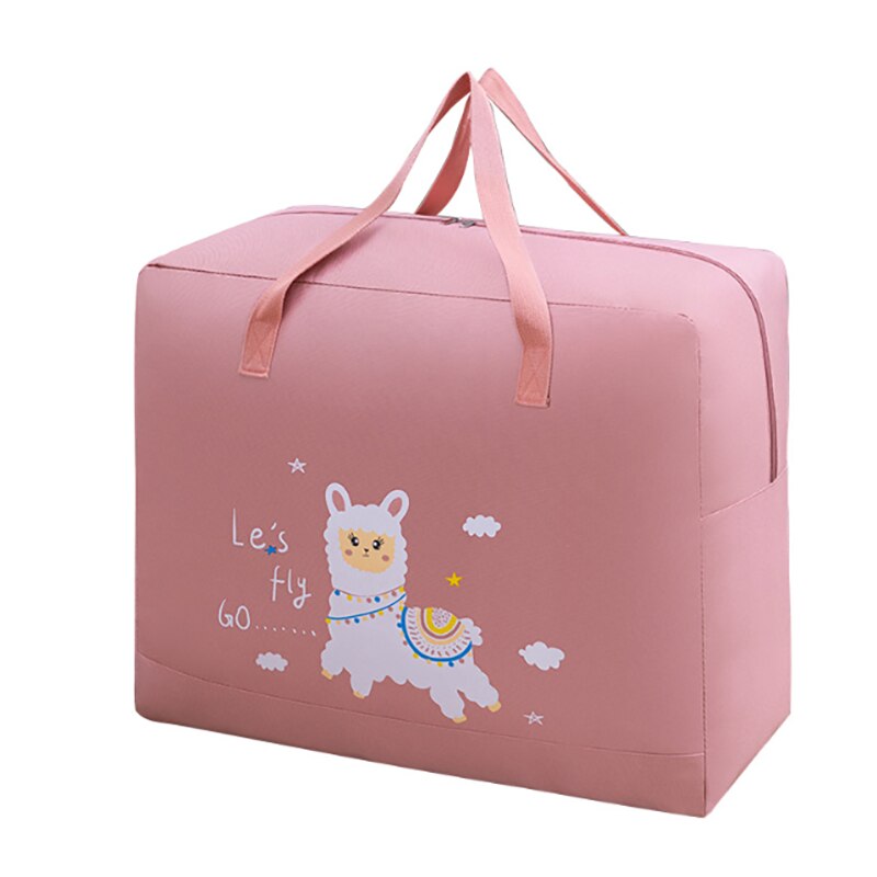 Bolsa de almacenamiento portátil para colcha, bolsa de tela no tejida impermeable, de gran capacidad, para artículos del hogar y ropa, dibujos animados