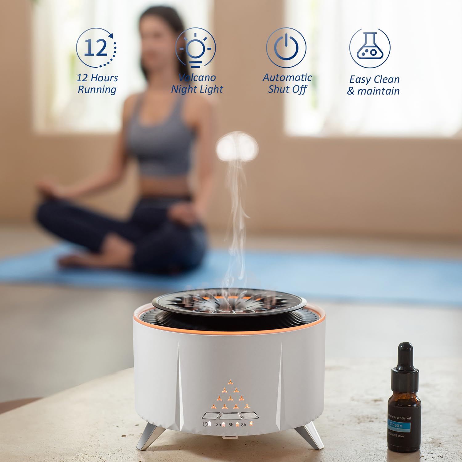 Difusores de aceites esenciales para habitación grande, de medusas de aspecto fresco nebulizador, difusor de aromaterapia para el hogar y el dormitorio, 350ml,