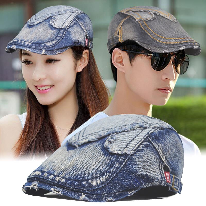 Gorras deshilachadas de tela vaquera para hombre y mujer, gorros de tela vaquera Deshilachados, estilo Retro clásico, costura, ropa de calle de , Unisex