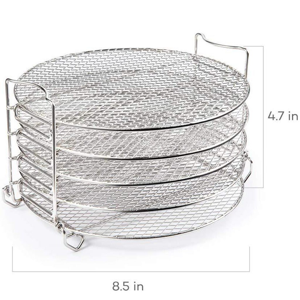 Grill Stand Lucht Friteuse Met Vijf Stapelbaar Lagen Food Grade Rvs Dehydrator Rack Accessoires #30