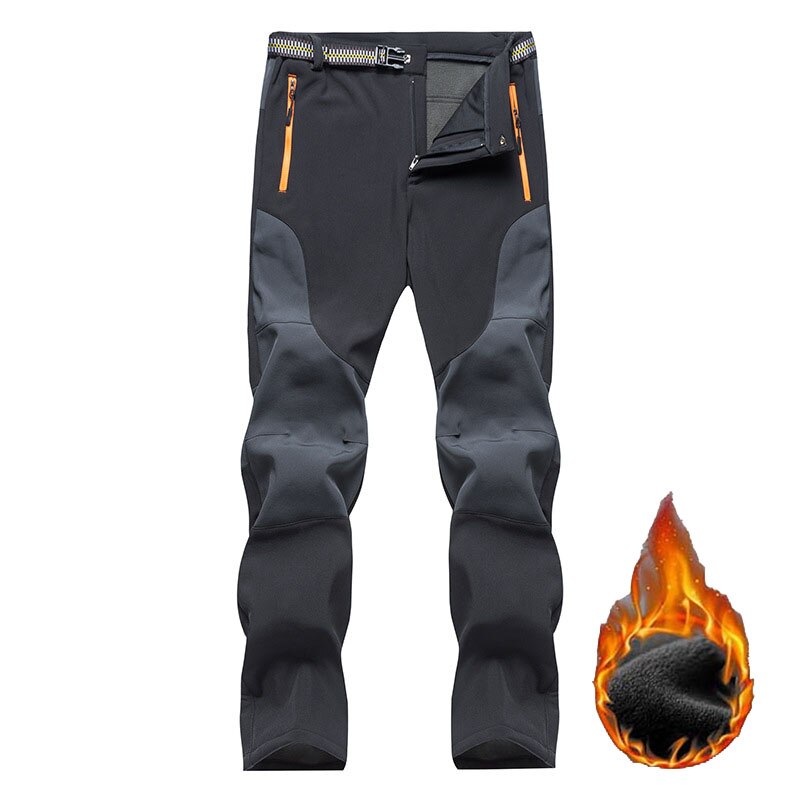 NUONEKO Winter Mens Pants Outdoor Waterproof HikingTrousers Climbing Trekking Skiing Thick Warm Windproof Male Pants PM48: Black / 4XL