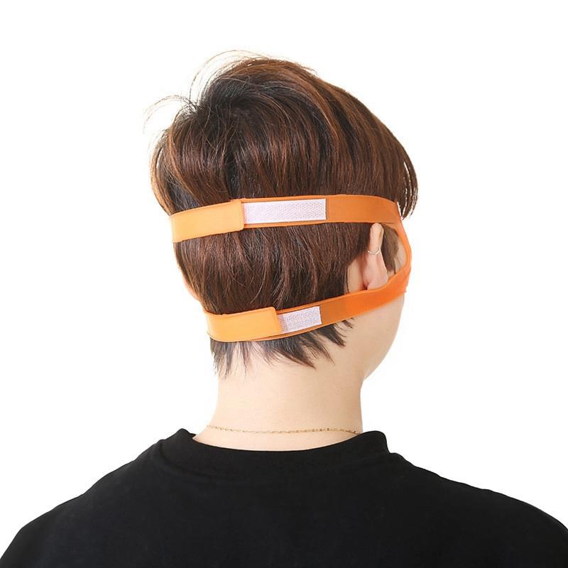 1Pc Oranje 3D Oogmasker Siliconen Vinger Druk Massage Oogmasker Cover Draai Eye Spier Rimpel Verwijderen