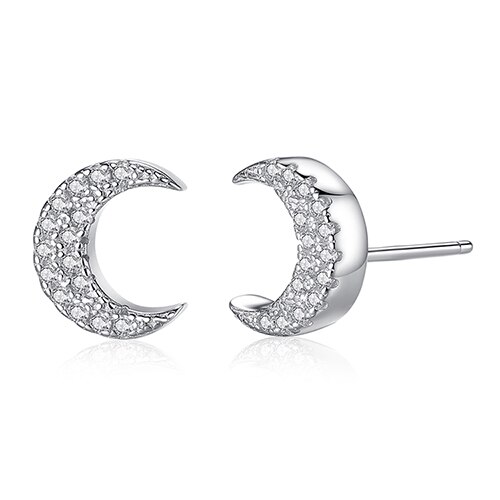 BELAWANG-pendientes de luna y estrella para mujer, de Plata de Ley 925, joyería Original de Navidad, , joyería: YE3108