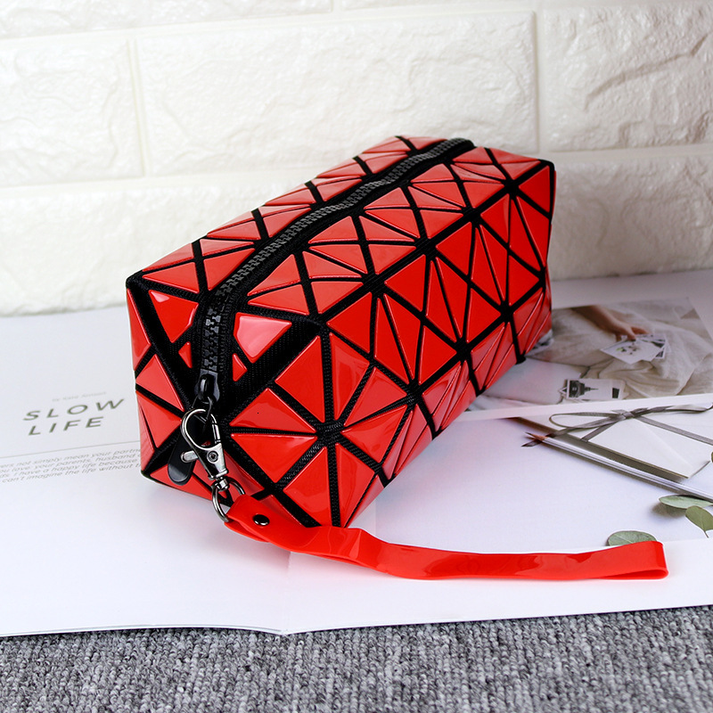luxus Geometrische Kupplung Geldbörsen Frauen Handtaschen Große Kapazität Lange Gefaltet machen-hoch Taschen Damen Abend Klappe Tasche: rot