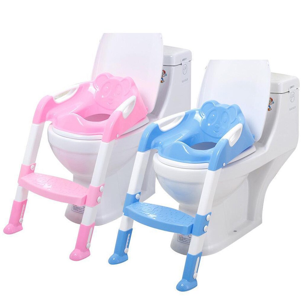 Baby Child Potty Toilet Kids Potty Toilet Trainer Seat Step Stool Ladder Adjustable Training Chair Training Folding Seat 2Colors