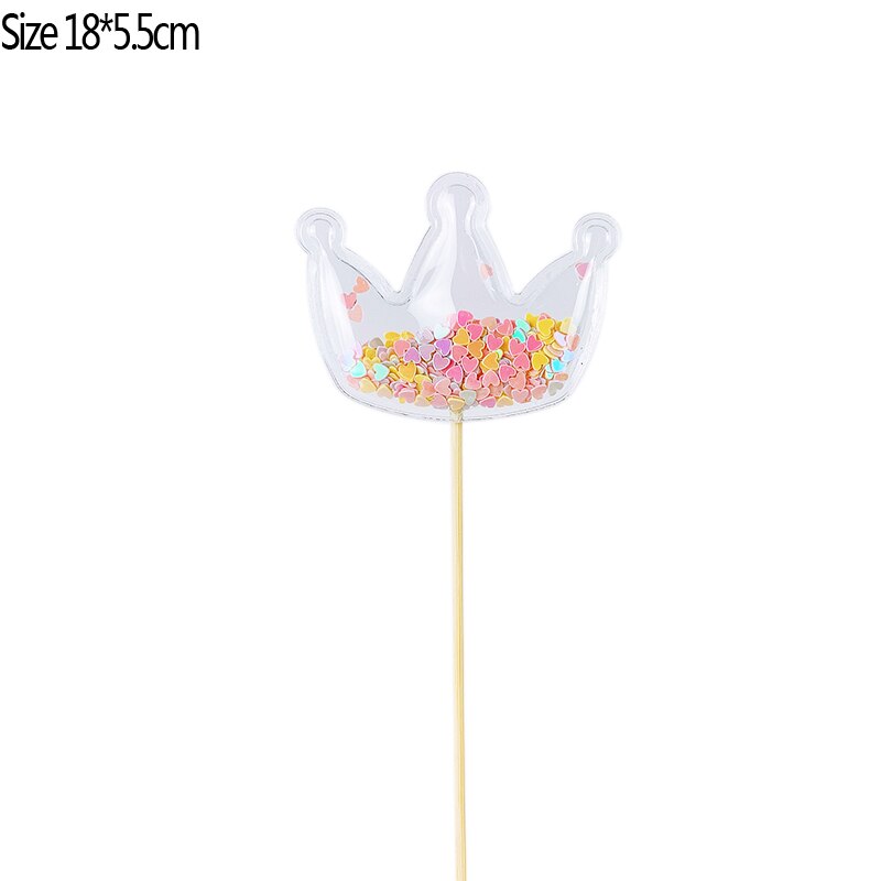 1pc Bling Crown Stars Hearts Cloud Cake Toppers Shiny Cupcake Topper for Wedding Baby Shower Birthday Party Cake Decorations: S07