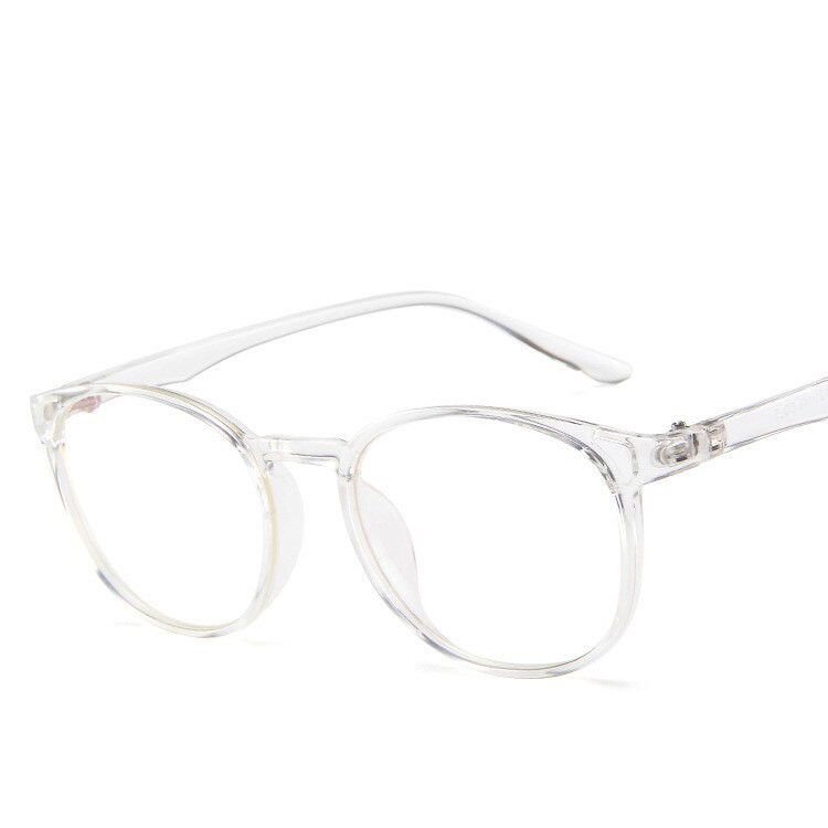 Plastic Glasses Frames Round Female Men Nerd Transparent Optical Frames Computer Glasses Frames: clear