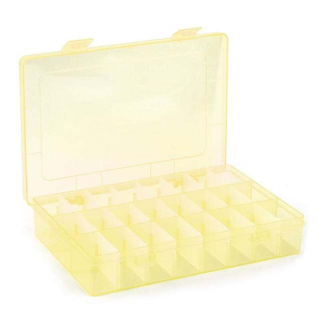 Transparent Plastic Embroidery Floss Storage Box Floss Bobbins Beads Storage Organizer DIY Cross Stitch Sewing Tools: Dark Khaki
