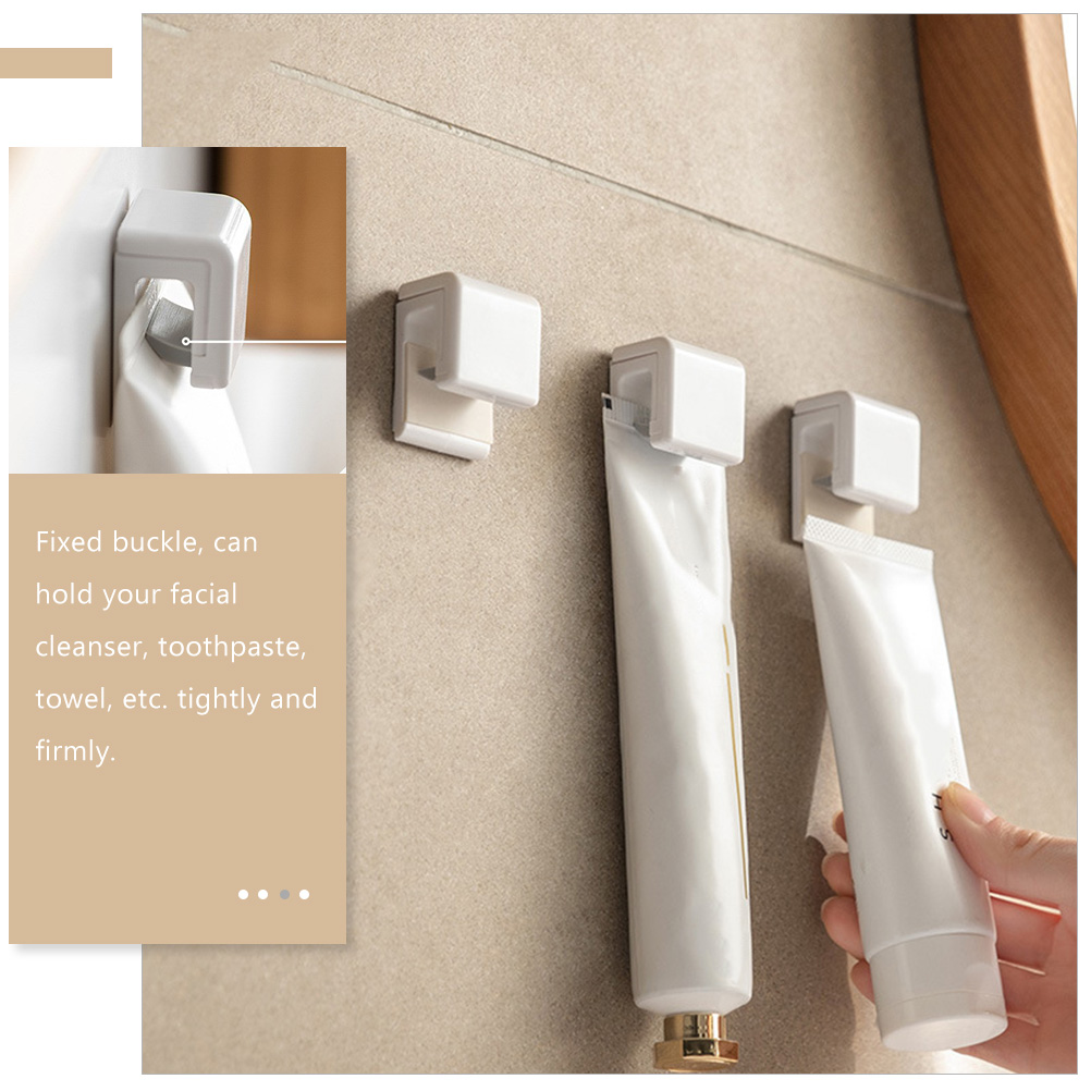 4Pcs Wall Clips Wall Toothpaste Clip Traceless Wall Clip Toothpaste Clamps Clips for Hanging