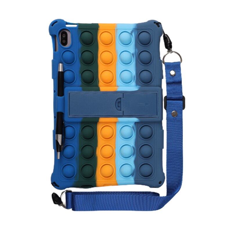 For Tablet Nokia T20 T 20 10.4" Case Soft Silicone Protective Stand Cover For Funda Nokia T20 TA-1392 TA-1394 Tablet Kids: Colorful DarkBlue-SP