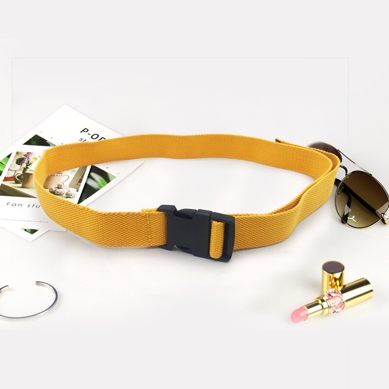 Wide Canvas Belts Casual Double Hollow Hole Buckle Belt Adjustable Solid Color Waist Strap For Women Men Students Jeans: Other