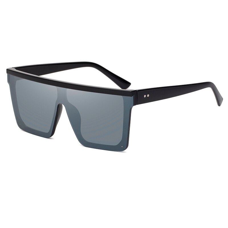 Gafas de sol cuadradas de gran tamaño para mujer y hombre, anteojos de sol unisex con marco grande, a la , con degradado Retro, Estilo Vintage, UV400, okulary: Sliver