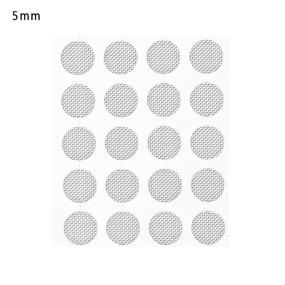 20 stuks/set 4mm 4.2mm 4.7mm 5mm vervangende anti-stof netwerkbehuizing stalen gaas in-ear hoofdtelefoononderdelen zelfklevend stofdicht net: 5mm