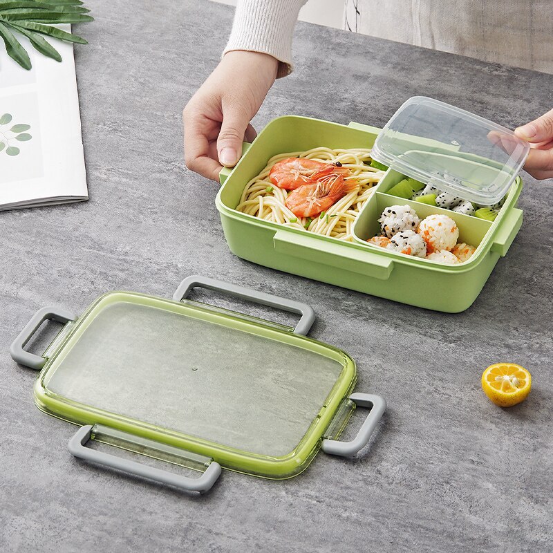 Draagbare Lunch Container Gezonde Materiaal Lunchbox Microwavable Lekvrije Bento Box Aparte Voedsel Container